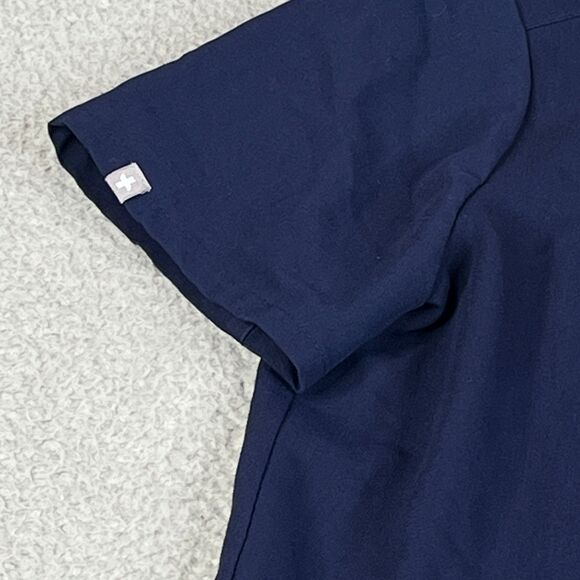 Figs Catarina Scrub Top Women Small Blue One Pocket  V-Neck FW1000 Message Vet - Picture 3 of 10